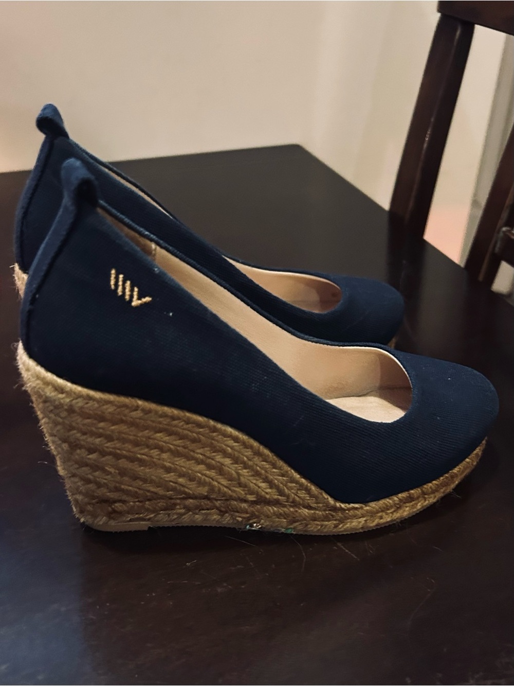 Viscata Barcelona Marquesa Navy Canvas Espadrille Wedges